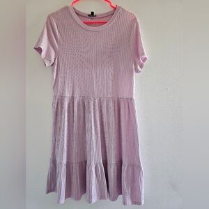 Lily Rose Light Pink Ribbed Mini Dress